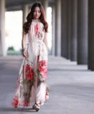 vestido longo floral